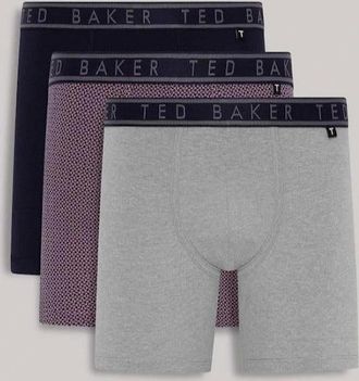 Ted Baker Mens Ted Baker 3-Pack Boxers, Navy / Ares / Heather Grey - Size: 32/34/35