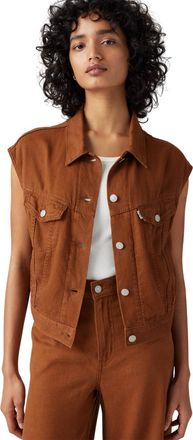 Levi's Damesvest van gekrompen denim uit de jaren 90 (Bruin)