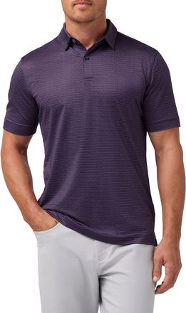 Mizzen+Main Halyard Trim Fit Performance Polo in Passion Purple Dot Stripe at Nordstrom, Size Xx-Large