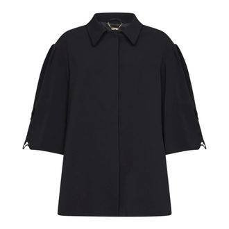 Blumarine Giacca Over in Cady con Ricamo - - Jackets - Donna - Nero - S