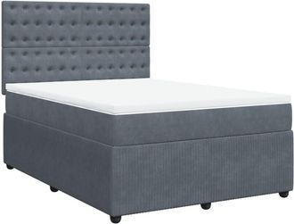 vidaXL Vidaxl - Cama Box Spring Con Colch&oacute;n Terciopelo Gris Oscuro 160x200 Cm