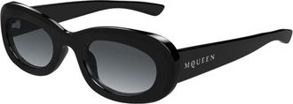Alexander McQueen Oval Zonnebrillen - Dames - Zonnebrillen - Zwart - 53 MM - Nylon - Accessoires