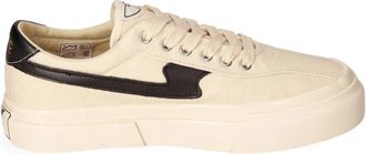 Stepney Workers Club Canvas Sneaker met Handshake Labelpatch - Heren - Sneakers - Beige - 40 EU - Schoenen