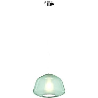 Top-Light Sospensione Contemporanea Double Skin Alpha Metallo Cromo Vetro Verde 1 Luce E27