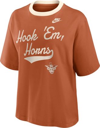 Nike Texas Legacy Fight Song Boxy Nike Womens College T-Shirt in Orange | 01CM0F1CTXV-U0X