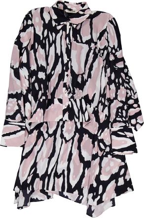 Roberto Cavalli Abstract Animal-Print Silk Dress, Brand Size 42 ( US Size 8 )