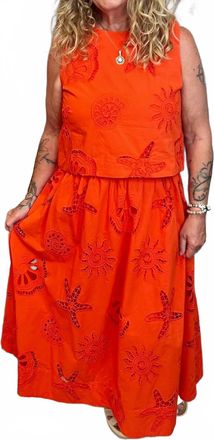 Skies Are Blue Clothing Coast Midi Skirt In Coral