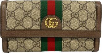 Gucci Brown Pvc Long Wallet (Bi-Fold) (Pre-Owned)