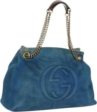 Gucci Pre-owned Tote Bags, female, Blue, Size: ONE SIZE Pre-owned Vintage Tote Bag