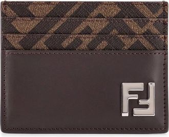 Fendi Stijlvolle Kaarthouder met Meerdere Vakken - Heren - Portefeuilles - Bruin - ONE Size - Leer - Accessoires
