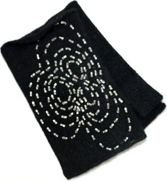 Portolano Cashmere fingerless gloves with beads in Black at Nordstrom