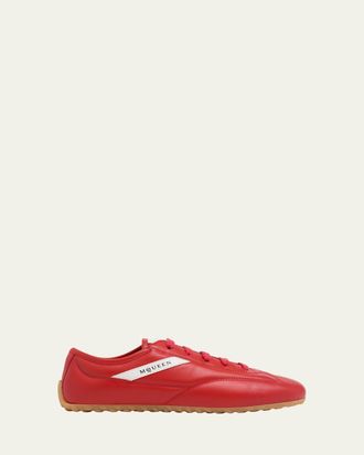 Alexander McQueen Box Leather Low-Top Sneakers