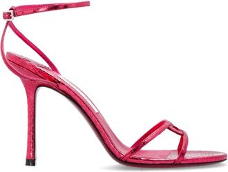 Jimmy Choo London 1998 LEO Sandalen met hak - Dames - Sandalen met hakken - Roze - 36 EU - Leer - Schoenen