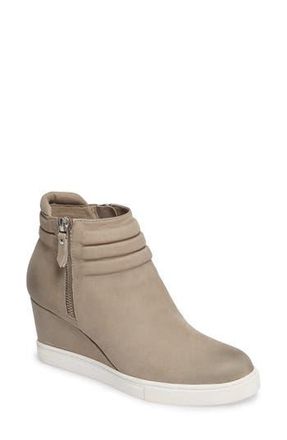 Linea Paolo Frieda Wedge Bootie in Dark Grey Leather at Nordstrom Rack, Size 8