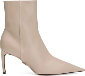 Dolce & Gabbana 75mm pointed-toe zip boots - women - Goat Skin/CALFSKIN/CALFSKIN/Lambskin - 38.5 - Neutrals