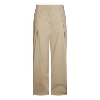 Liu Jo Wide Trousers, female, Gray, Size: L Flared Poplin Trousers