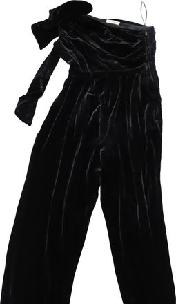 Ulla Johnson Tess One Shoulder Jumpsuit in Black Velvet