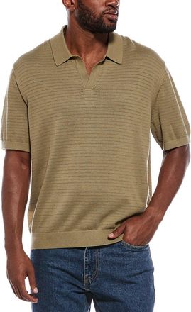 Madewell Pointelle Stitch Johnny Collar Silk-Blend Polo Sweater