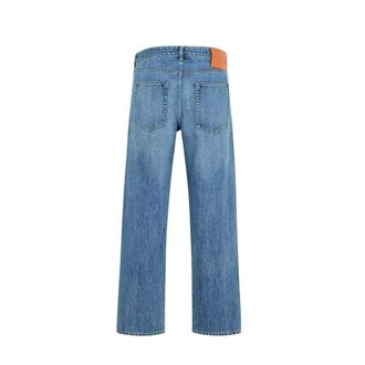 Jil Sander Mens Blue Cotton Straight-Leg Jeans Clothing