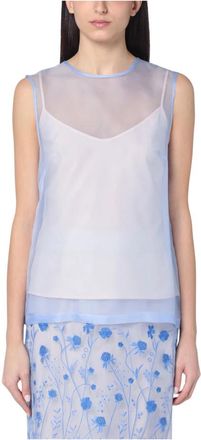 P.A.R.O.S.H. Mouwloze Top Canotta Stijl - Dames - Tops zonder mouwen - Blauw - M - Tops