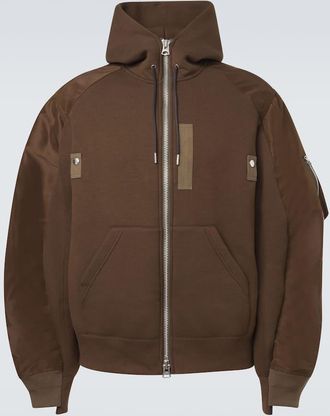 sacai Cotton-blend and twill hoodie