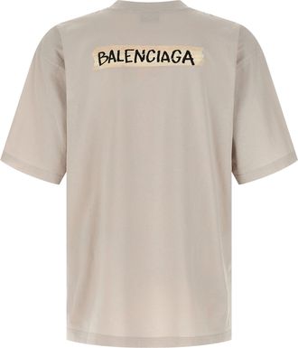 Balenciaga Mens Gray Cotton T-Shirt