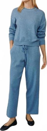Bella Dahl Whip Stitch Straight Leg Pants In Heather Blue