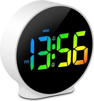 OEM Reloj Despertador Digital Peque&ntilde;o Led Con Indicador De D&iacute;a De La Semana, 2 Alarmas Con Funci&oacute;n De Repetici&oacute;n, Brillo Ajustable, Reloj Digital Peque&ntilde;o 
