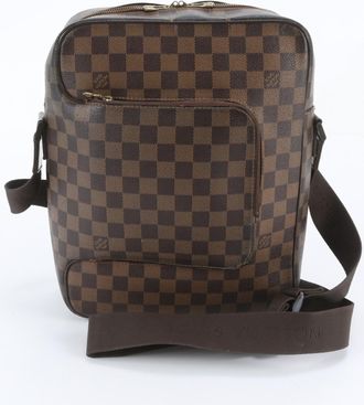 Louis Vuitton Ebene Leather Coated Canvas Messenger Bag Shoulder Bag (Pre-Owned)