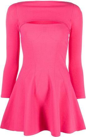 Dsquared2 cut-out flared mini dress - women - Polyester/Viscose - S - Pink