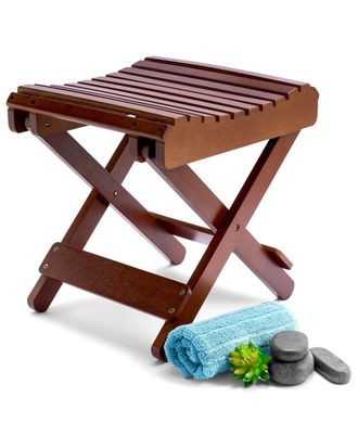 Sorbus Bamboo Folding Step Stool Bench