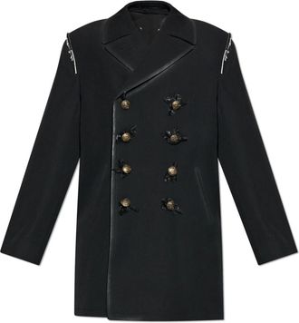 Maison Margiela Korte Double-Breasted Jas - Heren - Mantel - Zwart - XS - Katoen - Jassen