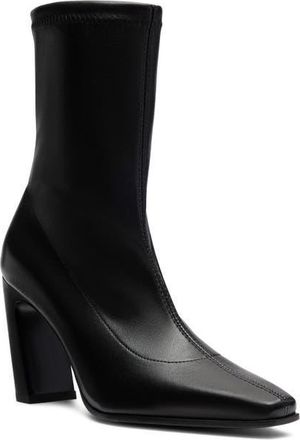 Stuart Weitzman Stassi Stretch Leather Bootie in Black at Nordstrom, Size 6.5