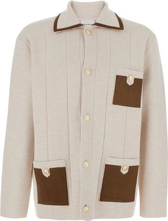 Dr&ocirc;le de Monsieur Truien & Vesten, Heren, Beige, S, Wol, Le Cardigan &agrave; Poches