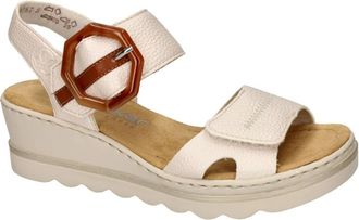 Rieker Schoenen, Dames, Wit, 39 EU, Leer, Antistress 67176-91 Wedge Sandal