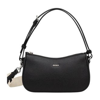 DKNY Dkny, Tassen, Dames, Zwart, ONE Size, Leer, Nessa Schoudertas