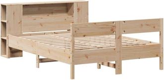 vidaXL Bookcase Bed without Mattress 135x190 cm Double Solid Wood Pine Vidaxl