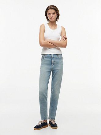 Tommy Hilfiger Vaqueros Mom de talle superalto y corte c&oacute;nico