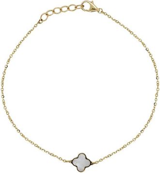 Italian Gold, Inc 14K Italian Gold Pearl Clover Bracelet