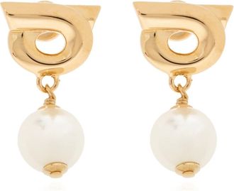 Ferragamo Newgan Logo Oorbellen - Dames - Oorbellen - Geel - ONE Size - Accessoires
