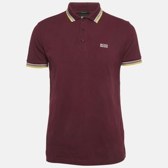 HUGO BOSS Boss By Hugo Boss Purple Cotton Knit Polo T-Shirt