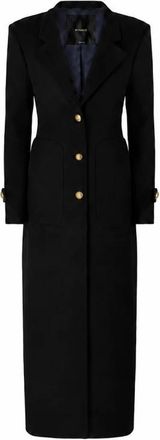 Pinko Love Birds Single-Breasted Coat - Dames - Mantel - Blauw - S - Wol - Jassen
