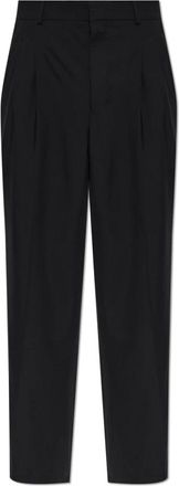 Ami Wollen pantalon met rechte pijpen - Heren - Broeken - Zwart - Maat: W42 Wol