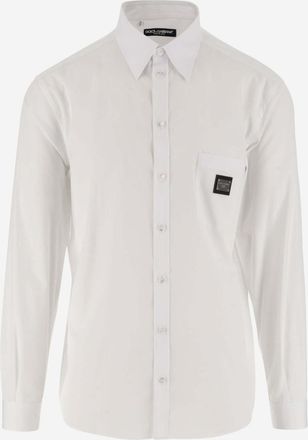 Dolce & Gabbana White Logo Plaque Shirt