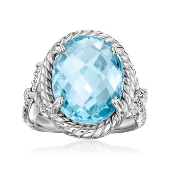 Ross-Simons Sky Blue Topaz Ring With. White Topaz in Sterling Silver