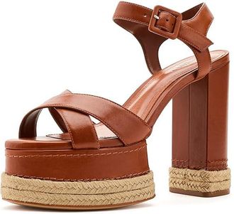 Schutz Hilda Rope High Womens Sandals Cognac : 10.5 M, Leather