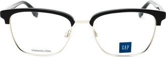 GAP VGP038 Rectangular Metal-and-Acetate Eyeglasses - Black
