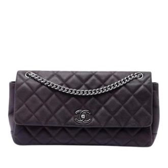 Chanel Pre-owned Classic Flap Bag - Dames - Pre-owned - Paars - Maat: ONE Size Leer