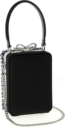 Self Portrait Womens Crystal-Embellished Top Handle Bag Multicolor Polyester Elastane