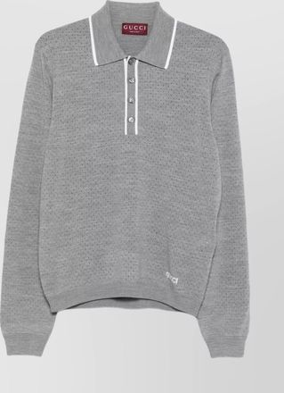 Gucci wool long sleeves polo shirt